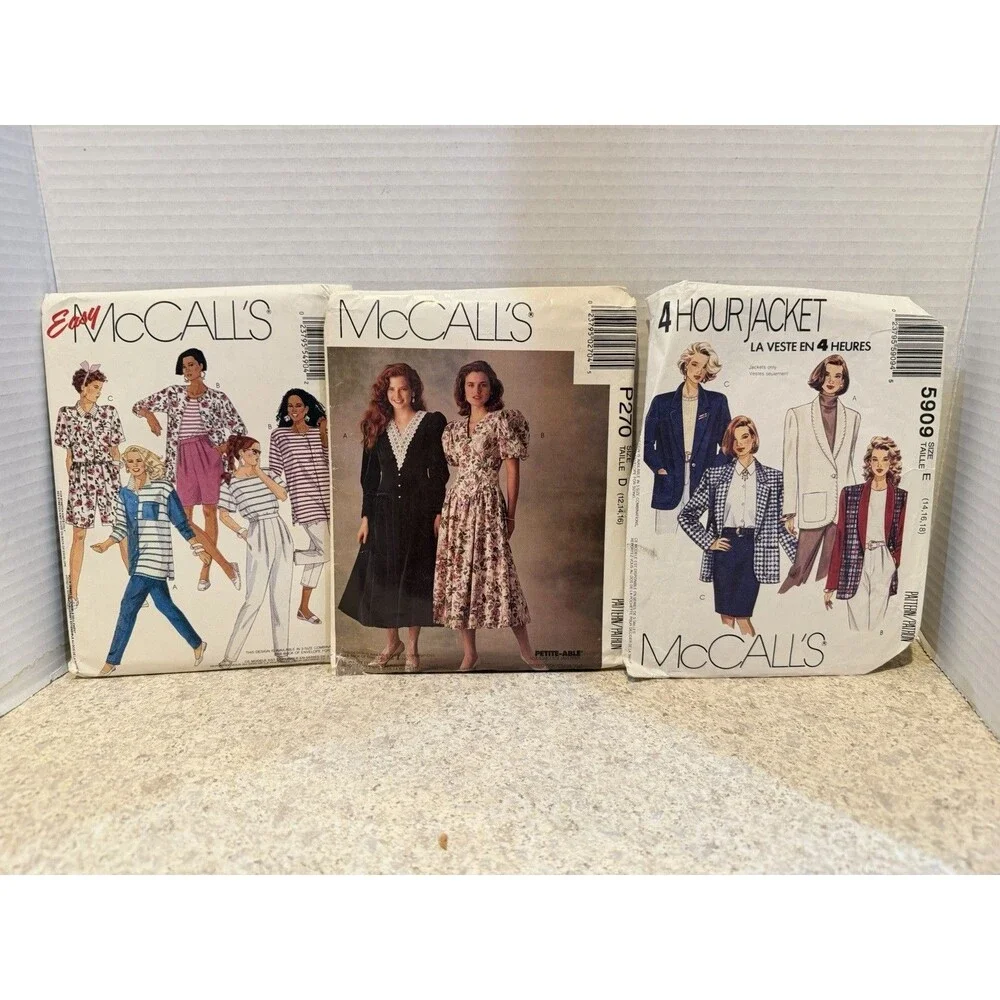 Vintage McCall's Sewing Pattern Lot of 16 Misses Dresses Tops Home Dec